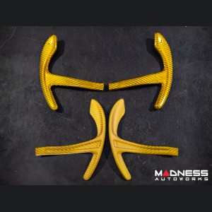  Alfa Romeo Giulia Paddle Shifter Covers - Carbon Fiber - Yellow Candy